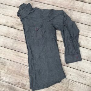 Chambray Pinstripe Button Down XL